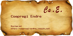 Csepregi Endre névjegykártya